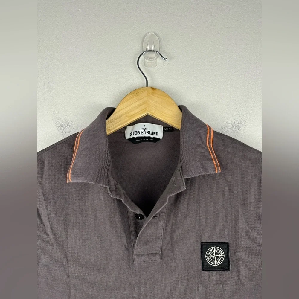 Stone Island Slim Fit Contrast Tipped Stretch Cotton Piqué Polo Shirt Men’s Sz M - Picture 7 of 14